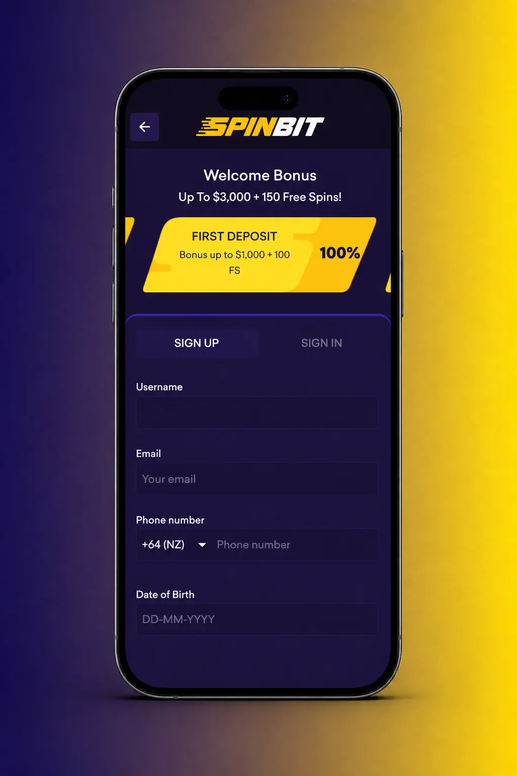 4 steps to start playing at SpinBit: register, verify email, deposit NZD, claim 100% bonus plus free spins.