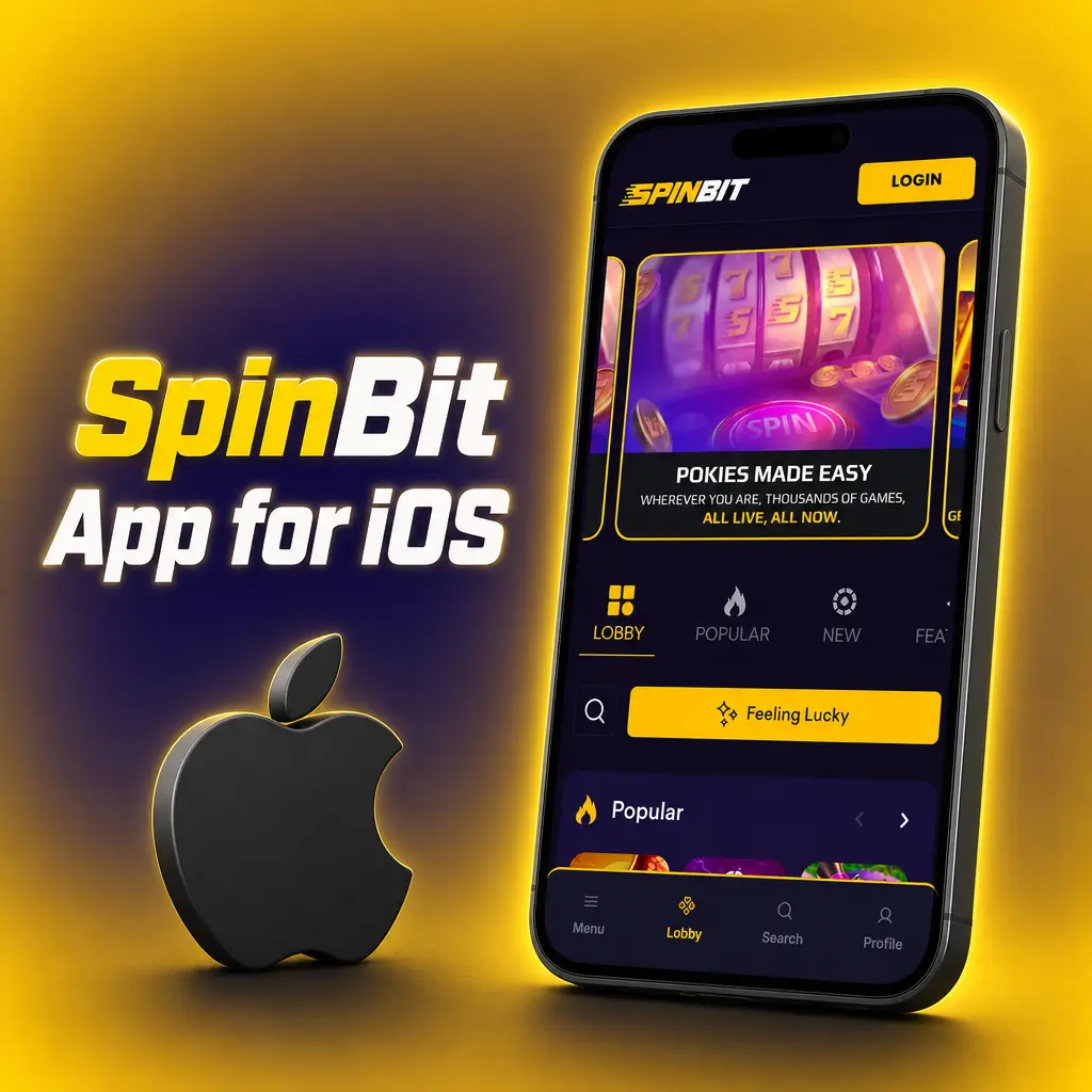 Free SpinBit web app for iOS on Safari, compatible with iPhone 6S+ and iPad, offering full casino and sportsbook access.