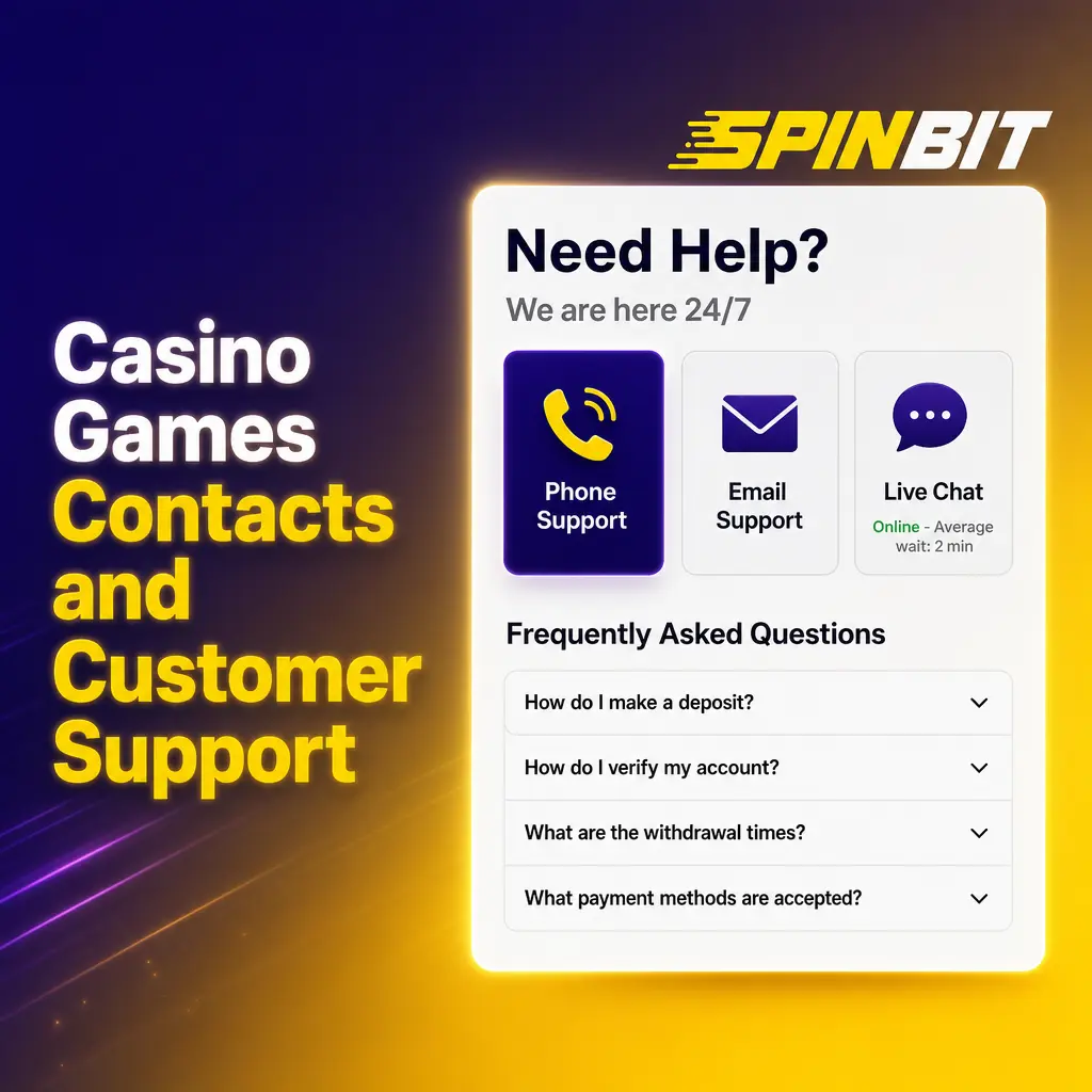 SpinBit 24/7 customer support options for NZ players: live chat, email, help centre, and social media contacts.