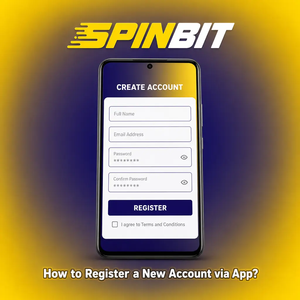 Step-by-step guide showing how to register a new SpinBit account via the mobile app in under 3 minutes