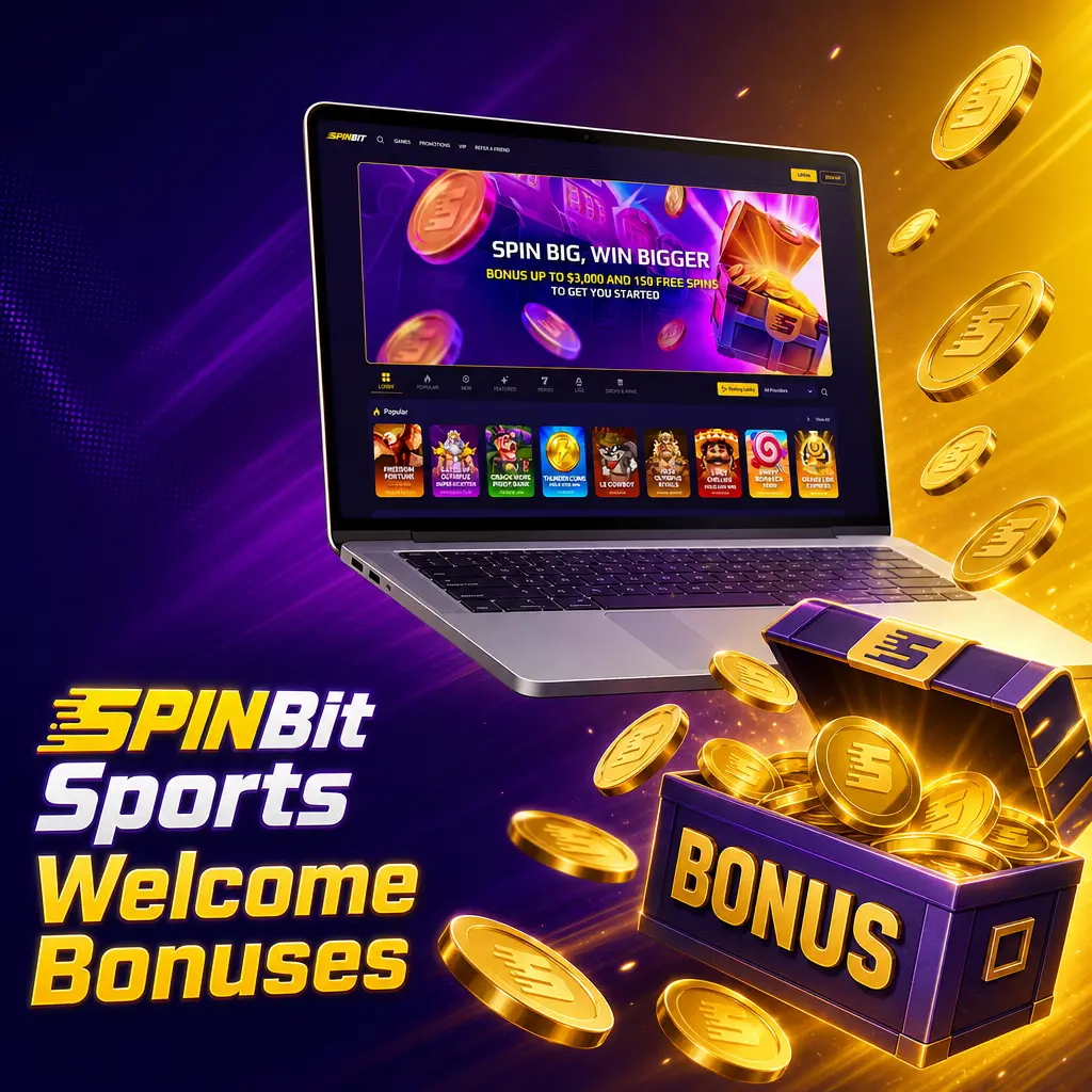 SpinBit sports welcome bonuses: NZD 25 first-bet refund and multi-bet boosts up to 50% for NZ bettors.