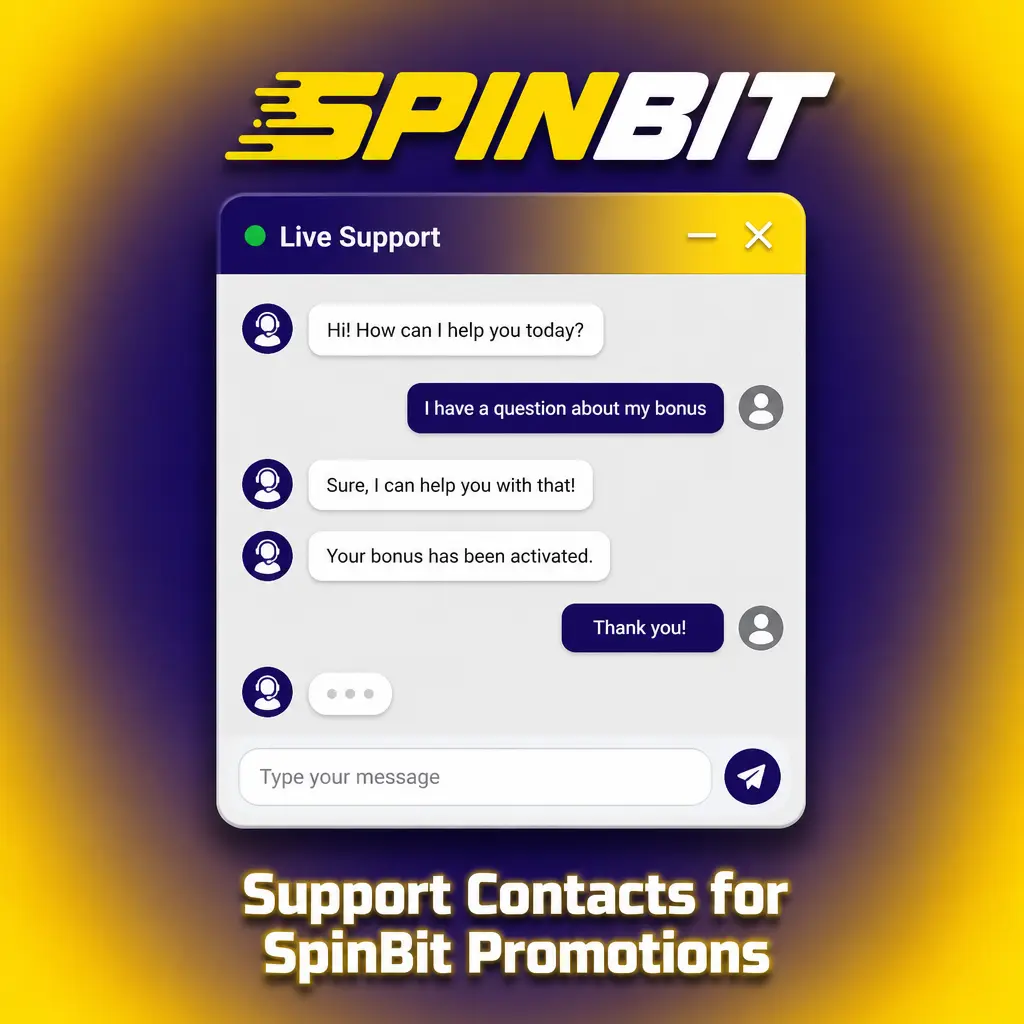 SpinBit 24/7 support contacts 2026: live chat, email, WhatsApp and Help Centre for bonus and promo queries